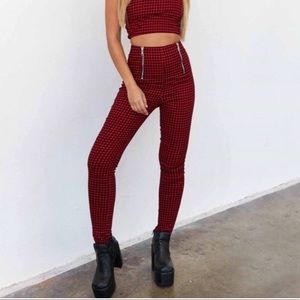 I.AM.GIA plaid pant red/check size S